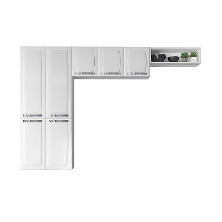 Armário de Cozinha Compacta de Aço Itatiaia Rose Suspenso 245cm 7 Portas Branco