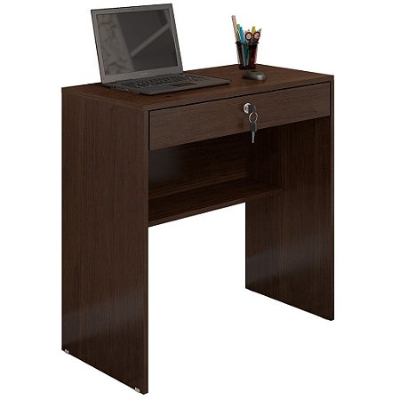 Mesa Escrivaninha Andorinha 1 Gaveta com Chave Café - Jcm Móveis