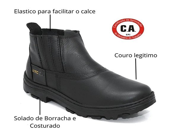 MB-08-001-01 - Bota \ Botina de Segurança - Trabalho - Couro Legítimo -  Sola Tratorada - Bico PVC - Marconi Boots - Marconi Boots - Loja Online