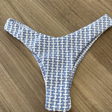 Calcinha Asa Delta Fio Duplo tecido malte azul 012 (BUSTO NÃO INCLUSO)