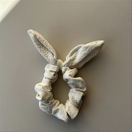 Scrunchie cabelo algodão doce creme