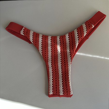 Calcinha Fita Lateral Larga fio 013 Trancoso vermelho (BUSTO NÃO INCLUSO)