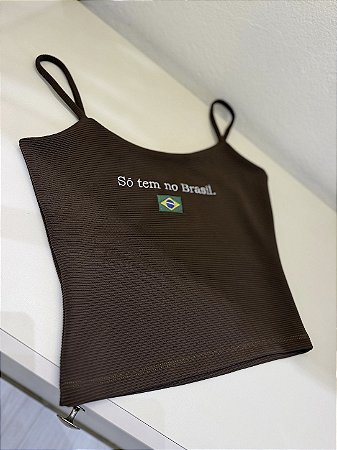 Blusa alcinha Brasileiríssima Marrom