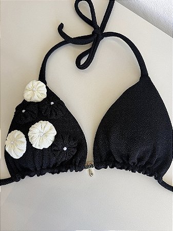 Cortininha África preto e Off White (CALCINHA NÃO INCLUSO)