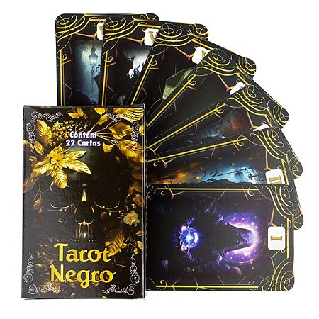 Tarot Negro 22 cartas Arcanos Maiores cm Manual