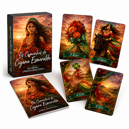 Baralho Cigana Esmeralda Tarot Lenormand 36 Cartas manual digital e fisico