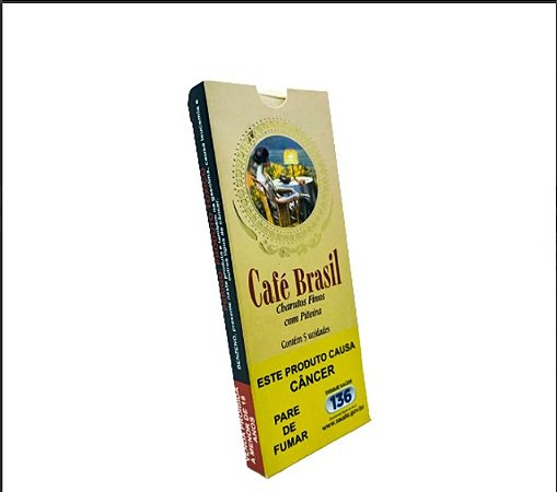 Cigarrilha Café Brasil Tradicional c/ 5 unidades com Piteira