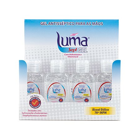 Gel Antisséptico Para As Mãos - Luma Sept Gel 12 unidades de 50g - Com Display