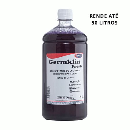 Germklin Desinfetante Concentrado Base 1L — Rende 50 Litros | 10 Fragrâncias