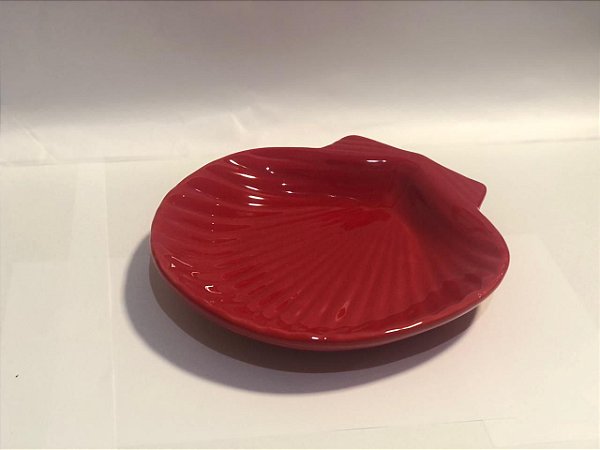 TRAVESSA CONCHA PARA PETISCO VERMELHO - CERÂMICA