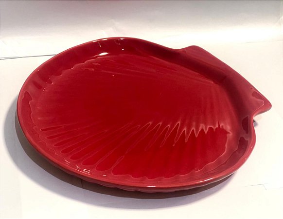 TRAVESSA CONCHA RASA VERMELHO - CERÂMICA