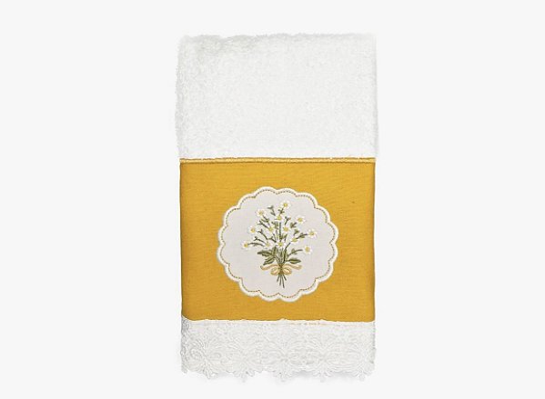 TOALHA BORDADA PARA LAVABO - MARGARIDAS