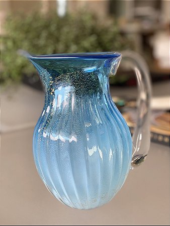 JARRA EM MURANO MALVA - DEGRADÊ AZUL AQUA