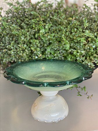 BOLEIRA MURANO FLEUR - DEGRADÊ VERDE PETROLEO
