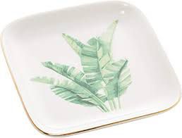 CONJ 4 PRATOS PEQ. PORCELANA FOLHA