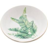 CJ. 4 PRATOS PEQ. PORCELANA FOLHA 10x2cm