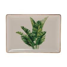 PRATO PEQ.  PORCELANA FOLHA 15x11x2cm