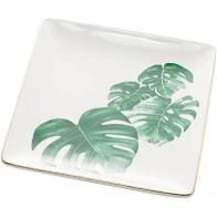PRATOS PEQ. PORCELANA FOLHA 12x12x2cm
