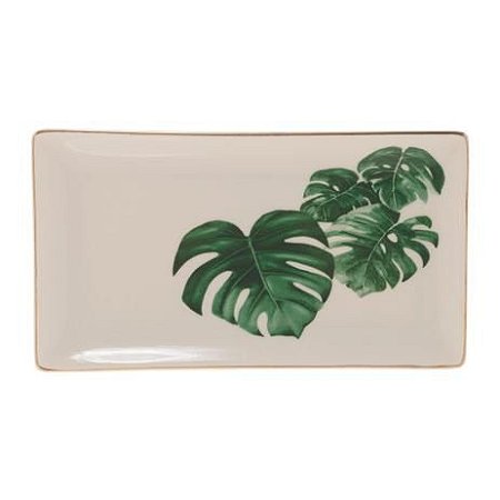 CONJ. 2 PRATOS PEQ. PORCELANA FOLHA