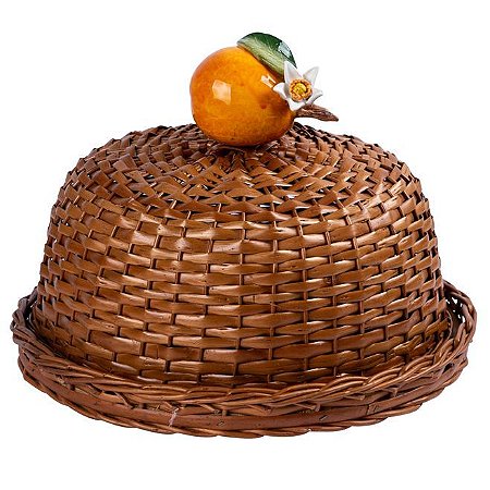 PORTA BOLO / BOLEIRA DE LARANJA - VIME NATURAL