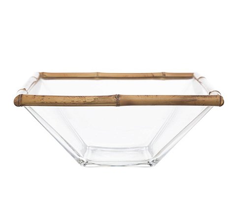 BOWL / PETISQUEIRA VIDRO COM BORDA BAMBU
