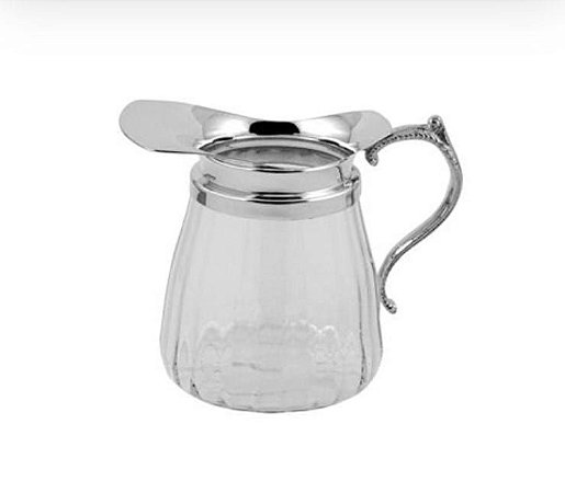 JARRA MÉDIA DE VIDRO EM PRATA - 1,3L