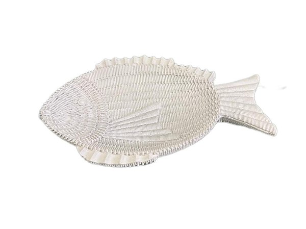 ENFEITE DECORATIVO / DESCANSO DE TALHER DE SERVIR - PEIXE BRANCO M