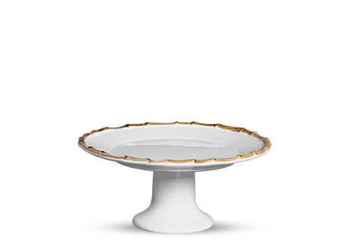 BOLEIRA / PRATO PARA BOLO OU TORTA C/ PE BAMBU FLAT - CERÂMICA G