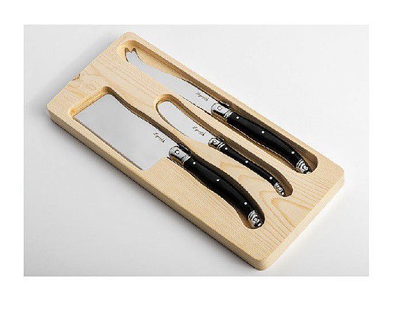 CONJ. 3 FACAS PRETAS DE LUXO PARA QUEIJO - LAGUIOLE LA TOUR