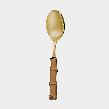COLHER DE MESA DOURADO - BAMBU NATURAL (UNIDADE)