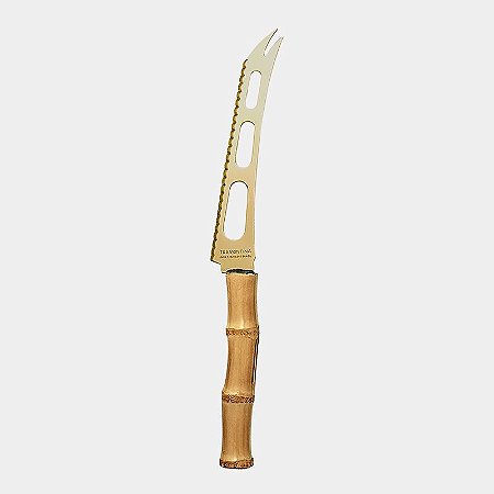 FACA DE QUEIJO DOURADO - BAMBU NATURAL (UNIDADE)