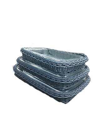 KIT 3 TRAVESSAS RETANGULARES TRANCOSO EM VIME AZUL MARINHO