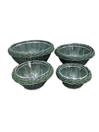 KIT 4 TRAVESSAS REDONDAS TRANCOSO EM VIME VERDE MUSGO