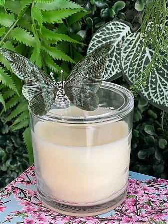 VELA AROMÁTICA  COM TAMPA - BORBOLETA VERDE
