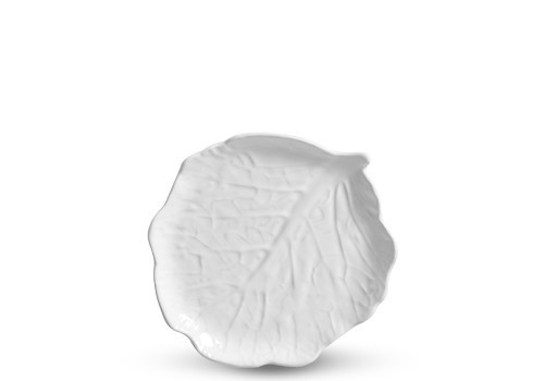 PRATO DE SOBREMESA FOLHA COUVE BRANCO