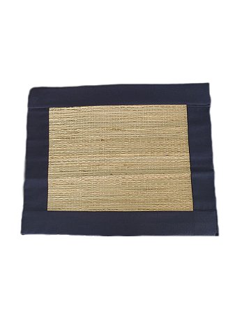JOGO AMERICANO COM JUNCO COTONE LISO AZUL