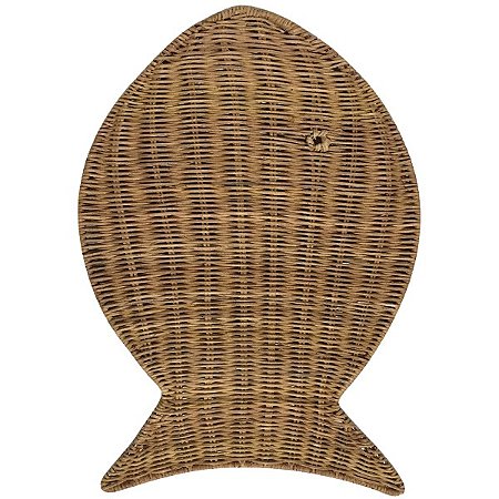 JOGO AMERICANO / DESCANSO DE MESA PEIXE RATTAN NATURAL