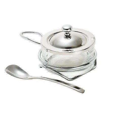 MINI QUEIJEIRA / PORTA QUEIJO DE INOX COM COLHER ITALY