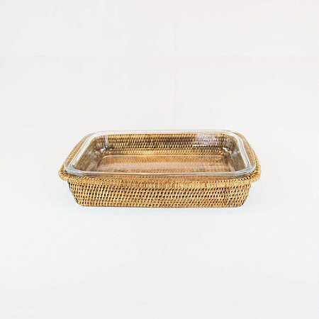 SUPORTE / TRAVESSA RETANGULAR EM RATTAN MAYA - M