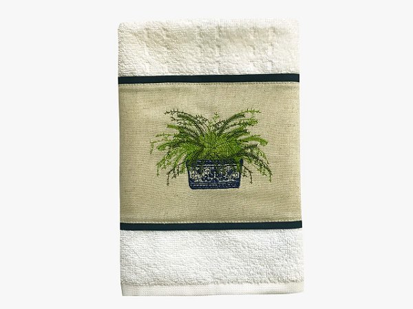 TOALHA BORDADA PARA LAVABO - SAMAMBAIA