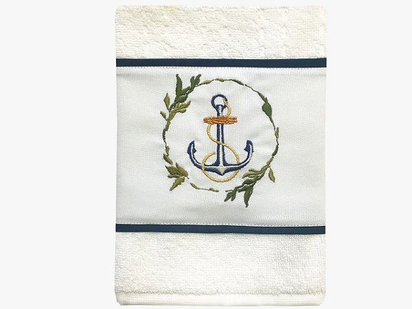 TOALHA BORDADA PARA LAVABO - ÂNCORA
