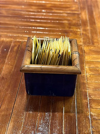 PORTA ADOÇANTE CERÂMICA AZUL - BAMBU (LINHA CAFÉ)