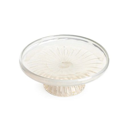 BOLEIRA MURANO COM BASE FLEUR -DEGRADÊ PÉROLA