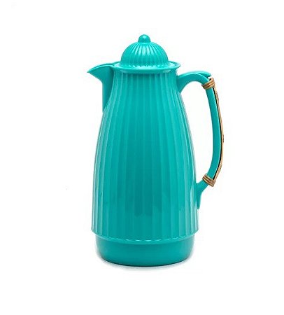 GARRAFA TÉRMICA SOFIA TURQUESA - COM ALÇA DE BAMBU