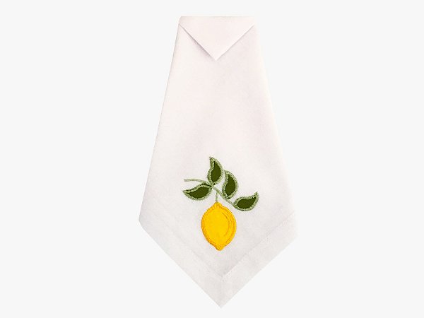 GUARDANAPO BRANCO COM LIMÃO SICILIANO
