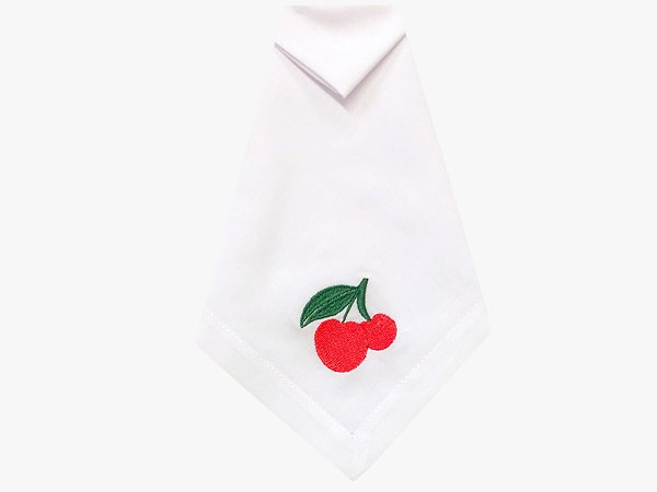 GUARDANAPO BRANCO COM CEREJA