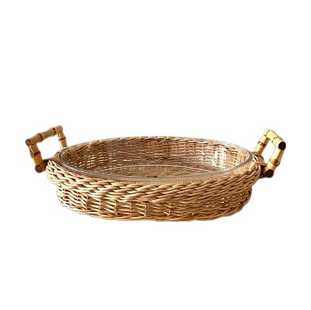 TRAVESSA DE JUNCO OVAL G COM ALÇA BAMBU