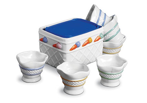 CONJUNTO 7 PEÇAS PARA SORVETE FUNNY COLORS COM RELEVO