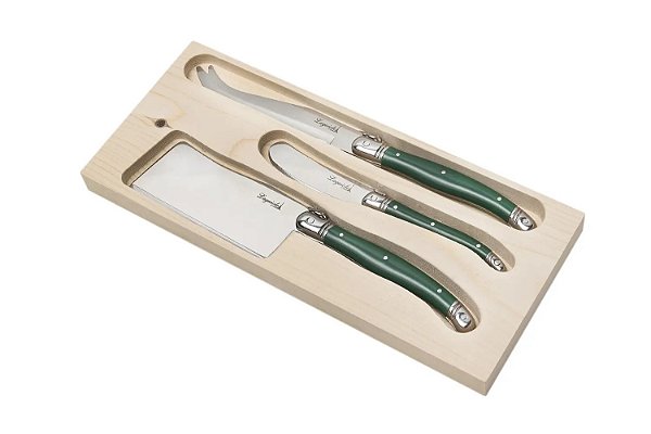 CONJ. 3 FACAS VERDES DE LUXO PARA QUEIJO - LAGUIOLE LA TOUR