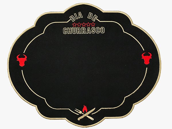 JOGO AMERICANO PRETO CHURRASCO